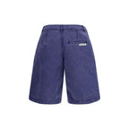 Blue Cotton Bermuda Shorts