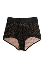 Black Cotton DG Logo High Waist Girdle Underwear
