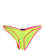 Yellow Pink Nylon Bottom Beachwear Bikini Underwear