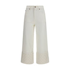 White Cotton Straight-Leg Jeans