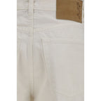 White Cotton Relaxed Fit Jeans