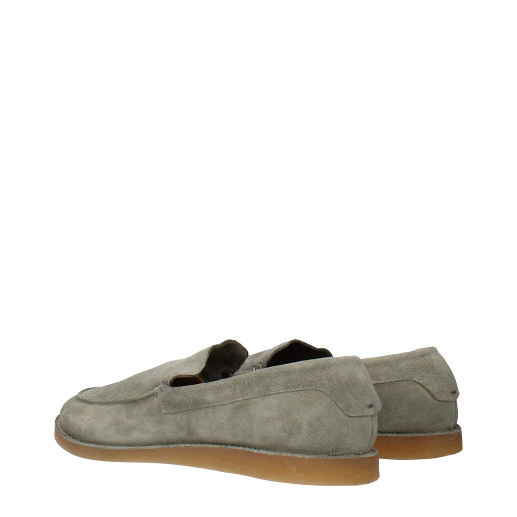 Green Leather Slip-On Loafers