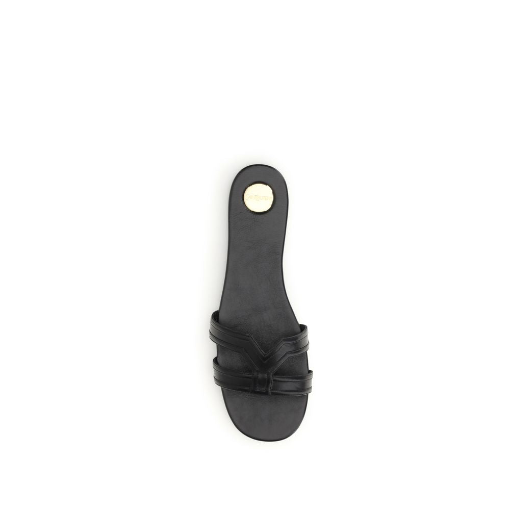 Black Calf Leather Bos Taurus Sandals
