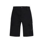 Black Cotton Bermuda Shorts