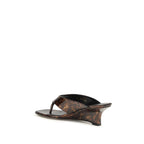 Multicolor Calf Leather Bos Taurus Wedge Sandals