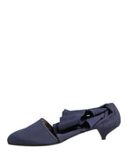 Blue Cotton Ankle Boots Shoes