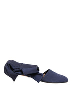 Blue Cotton Ankle Boots Shoes