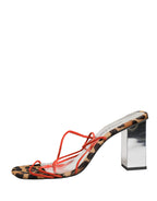 Multicolor Leather Block Heels Sandals Shoes