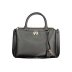 Black Polyurethane Women Handbag