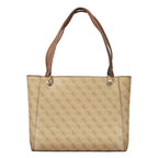 Beige Polyurethane Women Handbag
