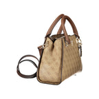 Beige Polyurethane Women Handbag