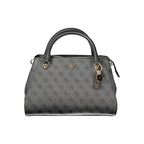 Black Polyurethane Women Handbag