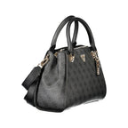 Black Polyurethane Women Handbag