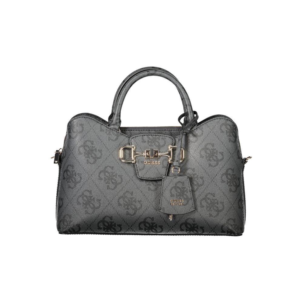 "Black Polyurethane Women Handbag"