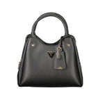 Black Polyurethane Women Handbag