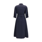 Blue Viscose Casual Dress