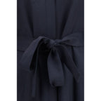 Blue Viscose Casual Dress
