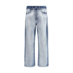 Blue Cotton Bootcut Jeans