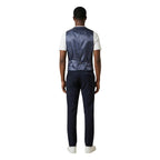 Blue Polyester Three-Piece Suit