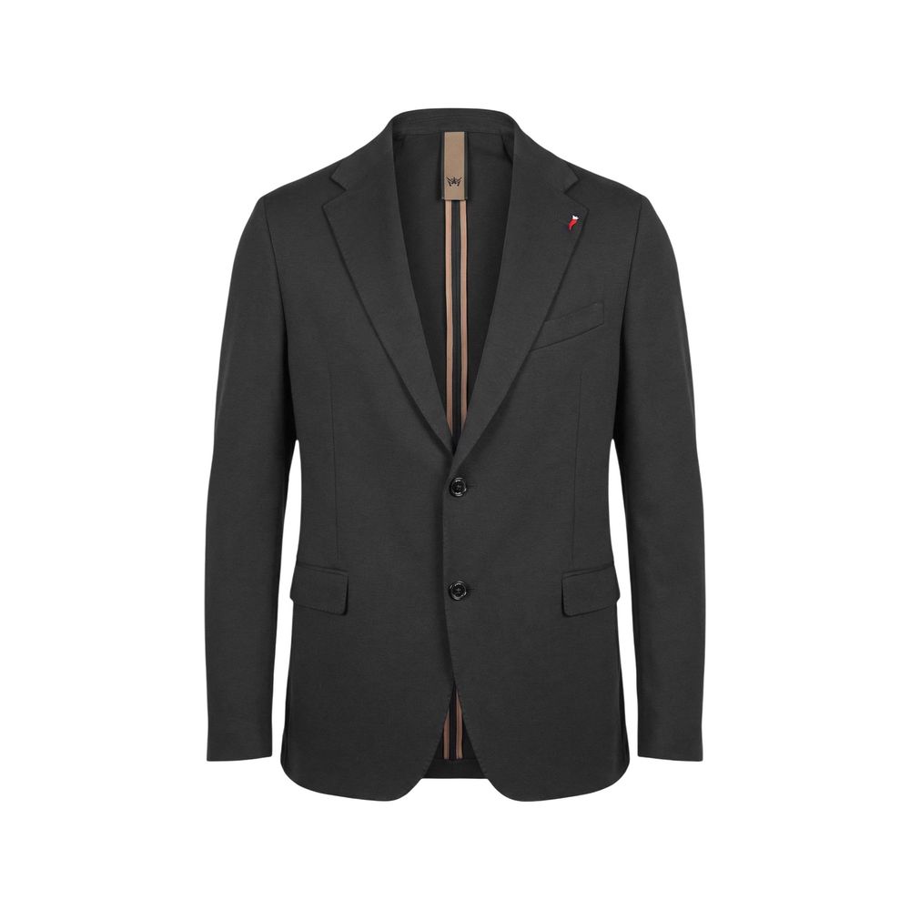 Black Cotton Two-Piece Suit