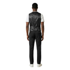 Black Polyester Three-Piece Suit
