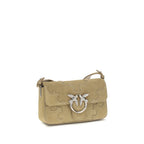 Beige Calf Leather Bos Taurus Shoulder Bag