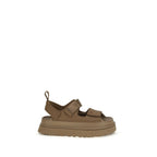 Brown Recycled Polyester Flat Sandals