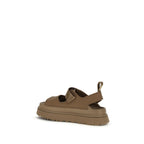 Brown Recycled Polyester Flat Sandals