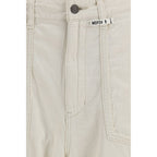 White Cotton Casual Pants