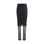 Black Recycled Polyamide Midi Skirt
