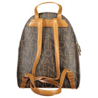 Brown Polyurethane Womens Backpack