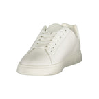 White Polyurethane Women Sneaker