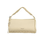 Beige Polyurethane Women Handbag