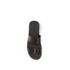 Brown Calf Leather Bos Taurus Flat Sandals