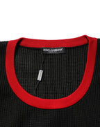 Black Crew Neck Sleeveless Men Knit Vest T-shirt