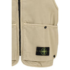 Beige Cotton Sleeveless Jacket