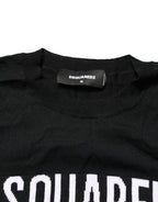 Black Logo Knitted Crew Neck Men Pullover Sweater