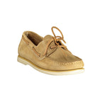 Beige Leather Men Classic Shoe