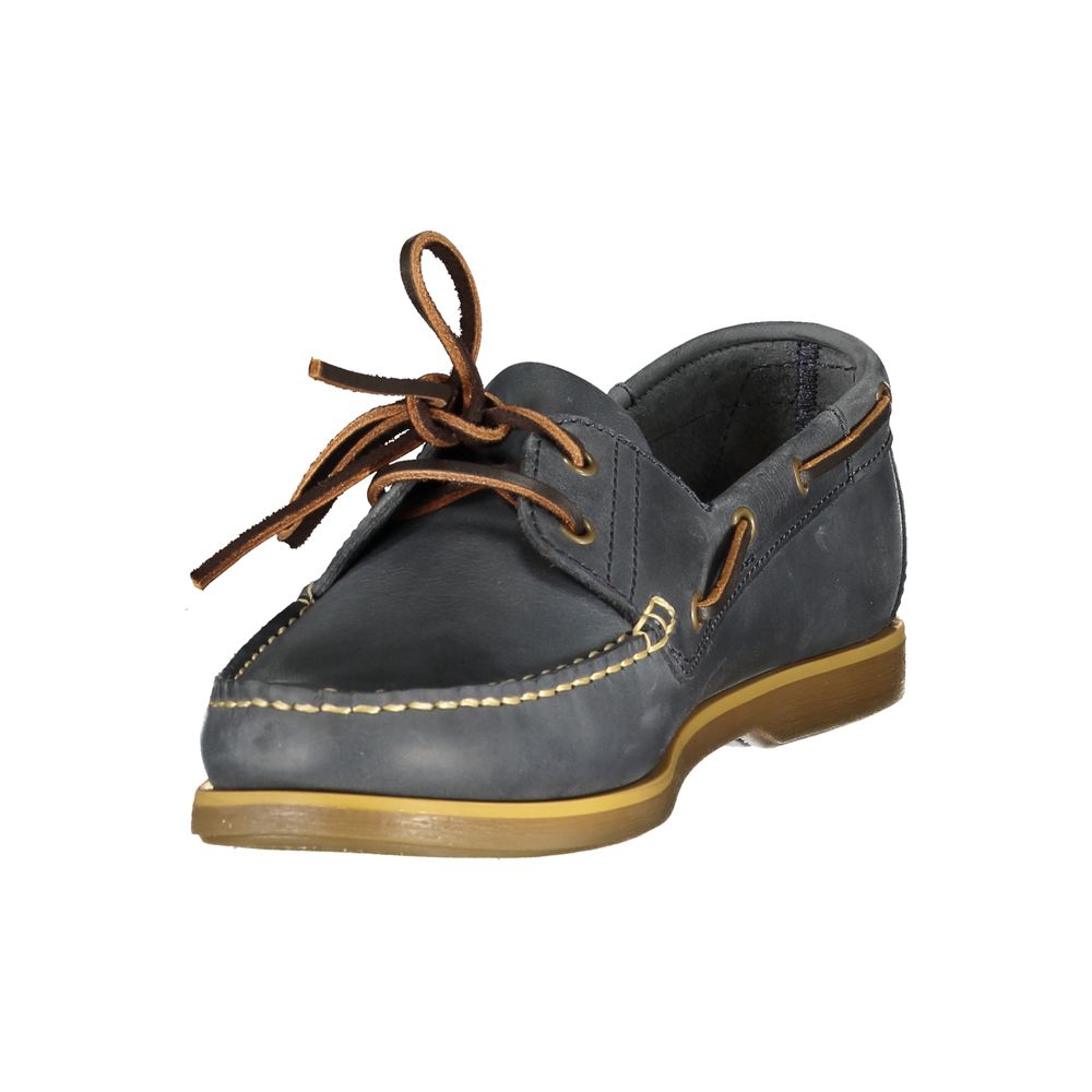 Blue Leather Men Classic Shoe