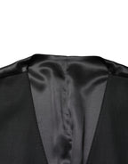 Black Wool Single Breasted Men Waistcoat Vest