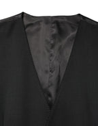 Black Wool Single Breasted Men Waistcoat Vest