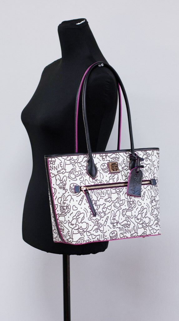 Dooney & Bourke Disney Medium Minnie Mouse Line Art Coated Cotton Tote Handbag