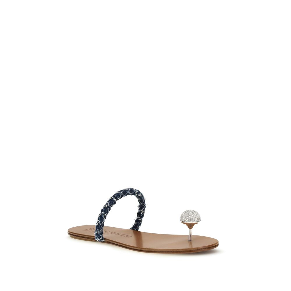 Brown Calf Leather Bos Taurus Sandals