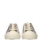 Beige Fabric Low Top Sneakers
