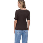Brown Cotton Long Sleeve T-Shirt