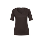 Brown Cotton Long Sleeve T-Shirt
