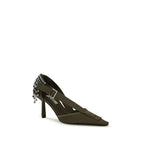 Bicolor Cotton High Heel Pumps