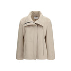 Beige Polyester Full-Length Jacket