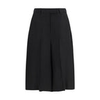 Black Viscose Bermuda Shorts