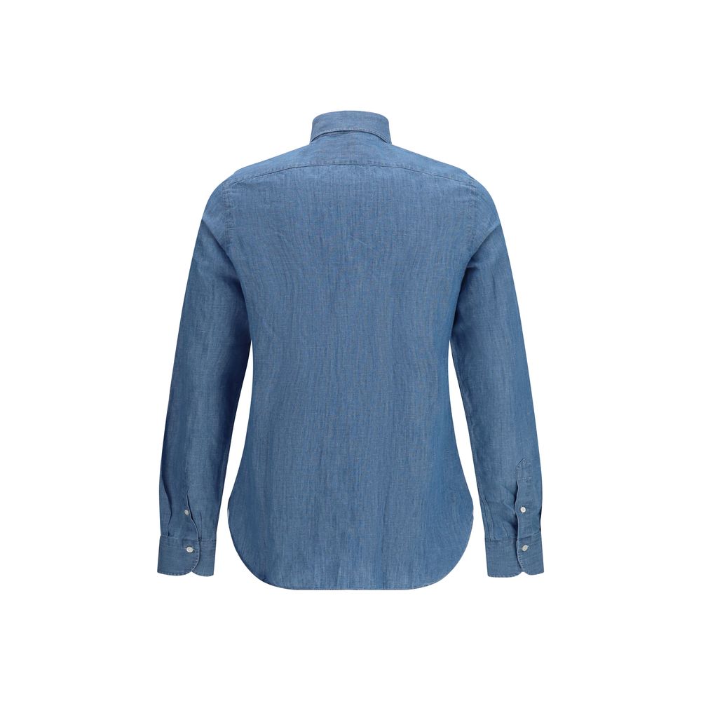 Blue Cotton Dress Shirt